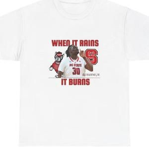 Dj Burns Nc State When It Rains, It Burns Shirt Retro Tee